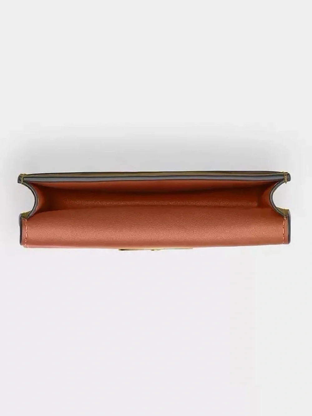 Coach Bandit Card Case Wallet in Brass/Muted Olive Luxe Refined Calf Leather NWT